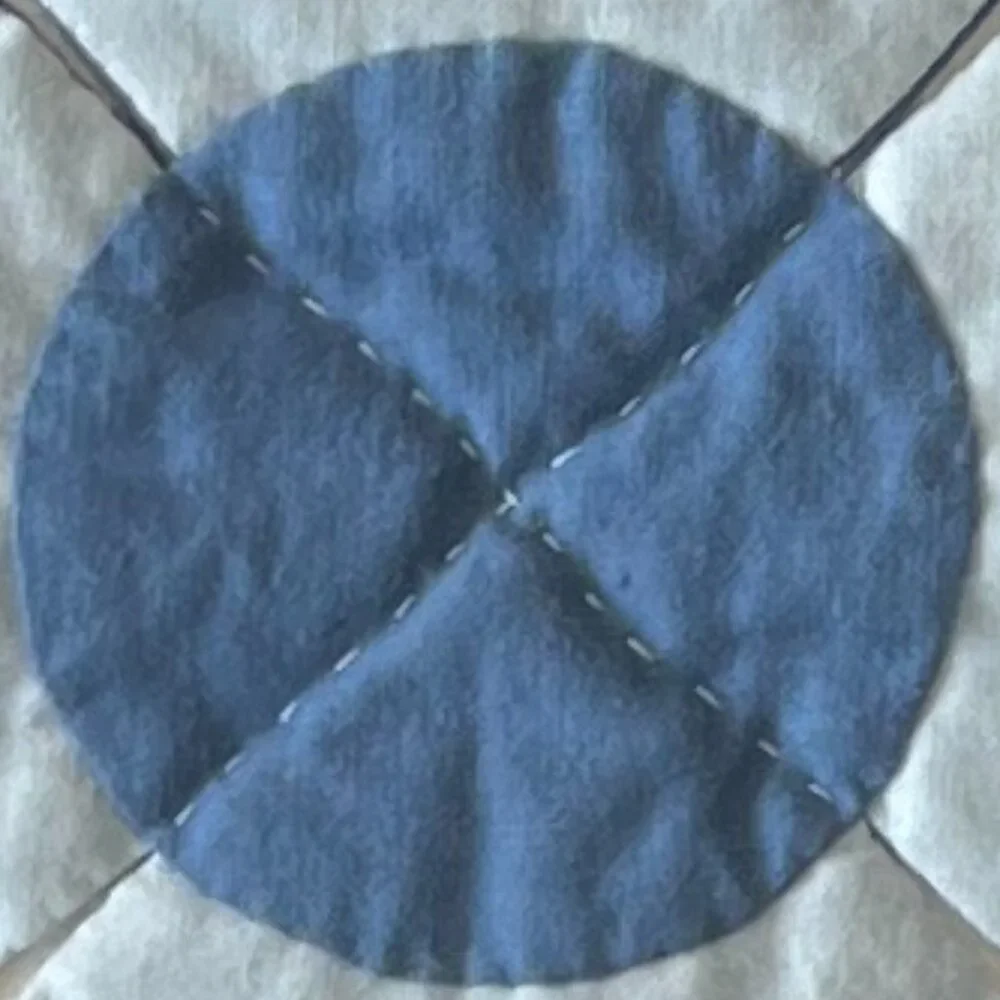 Handmade Hand Stitched Appliqué Quilted Floral Wall Hanging Table Topper Blue